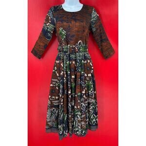 Samantha Sung Florance A-Line Floral Fall Colors Beautiful Dress Size 2